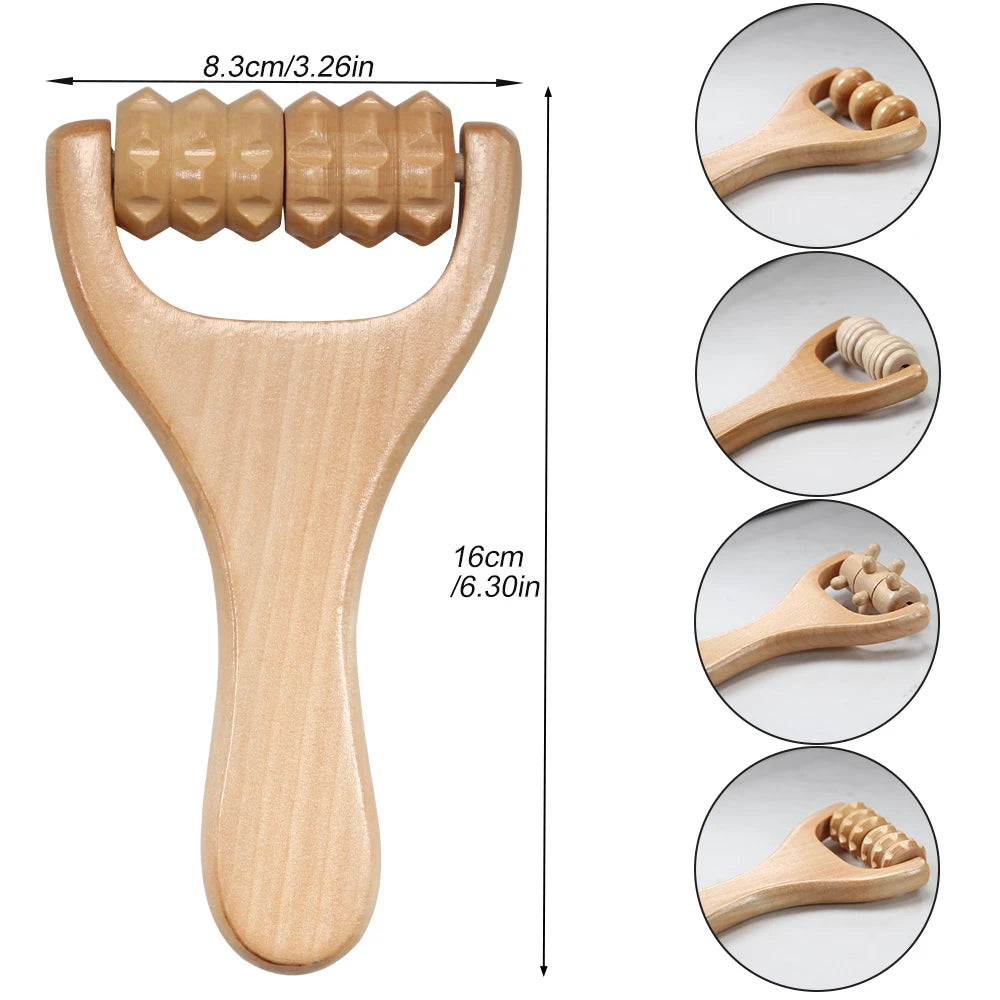 1Pcs Wooden Massage Rollers Neck Roller Massager Wooden Trigger Point Roller Massager Muscle Roller for Back face Waist Leg Arm