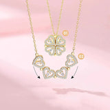 Love Magnetic Pendant Necklace Ladies Clover Necklace Heart Shaped Clover Necklace Lucky 4 In 1 Love Pendant Jewelry Gift