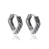 Silver-Plated Carved Flower Drop-Shaped Large Earrings Hypoallergenic Earrings for Women Retro Fashion Casual Party Jewelry