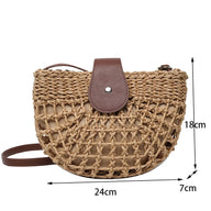 Summer Straw Bag - Fashion Semicircle