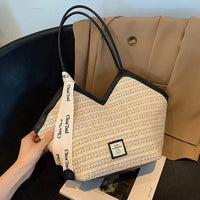 Ladies Beach Bag Vintage Handmade Woven Shoulder Handbag Large Capacity Rattan Bags Summer Vacation Casual Handbags Bolso Mujer