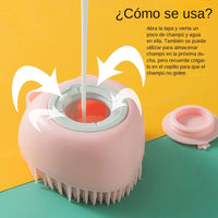 Bathroom Puppycat Washing Massage Dispenser Grooming Shower Brush Soft Silicone Dog Brush Pet Shampoo Massager Bath Brush