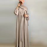 2 Piece Abaya Set Kimono with Inner Dress Muslim Abayas for Women Dubai Luxury Turkey Ramadan Islam Matching Hijab Outfit Kaftan