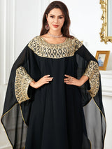 Eid Muslim Vestidos for Women Party Robe Middle East Ramadan Arabian Jalabiya Morocco Dubai Islam Bat Sleeve Loose Abaya Dresses