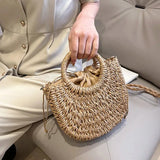 Straw Rattan Beach Handbag