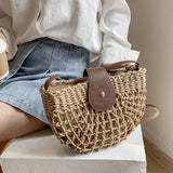 Summer Straw Bag - Fashion Semicircle