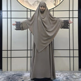 Eid Embroidery Abaya Khimar Set Ramadan Muslim Women Prayer Garment Hijab Dress Islam Clothing Turkey Robe Kaftan Jalabiya Burqa