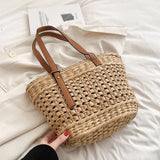 Summer Straw Beach Tote