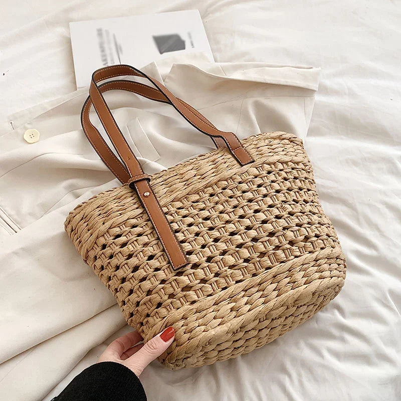 Summer Straw Beach Tote