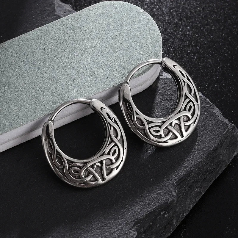 Silver-Plated Carved Flower Drop-Shaped Large Earrings Hypoallergenic Earrings for Women Retro Fashion Casual Party Jewelry
