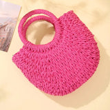 Straw Rattan Beach Handbag