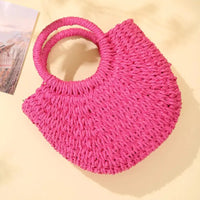Straw Rattan Beach Handbag
