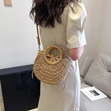 Straw Rattan Beach Handbag