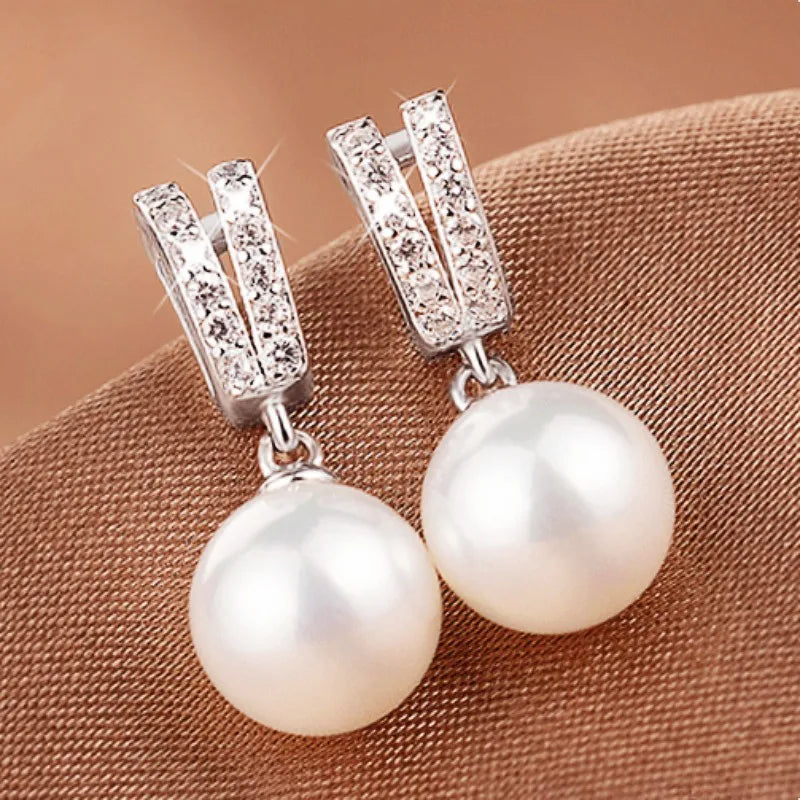 Huitan Modern Simulated Pearl Dangle Earrings 2021 Trend Fashion Earrings for Women Elegant Accessories High Quality Jewelry Hot