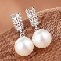 Huitan Modern Simulated Pearl Dangle Earrings 2021 Trend Fashion Earrings for Women Elegant Accessories High Quality Jewelry Hot