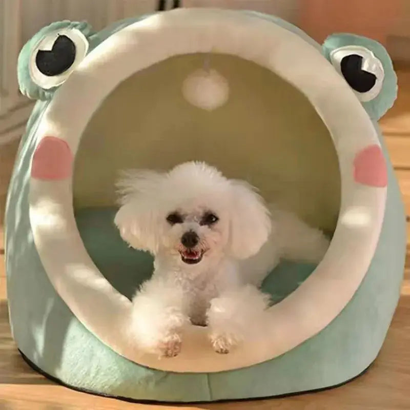 Winter Cute and Warm Cat/Dog House Foldable and Washable Puppy Cave Sofa Pet Bed House Suitable for Small and Medium Sized Dogs