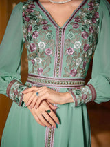 TOLEEN-Women's Kaftan Jalabiya Dress, Moroccan Style Dresses, Floral Embroidery Patchwork, Jacquard Belt, Luxury, Elegant, 2024