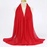 Ramadan Muslim Chiffon Hijabs For Woman Plain Color Headscarf Long Shawl Scarf Women Jersey Hijabs Ladies Islam Voile Hijab