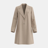 Mia Muse Women's Coats Autumn Winter French Apricot Plain Single Breasted Long Sleeve Lapel Loose Maxi Casual Coats