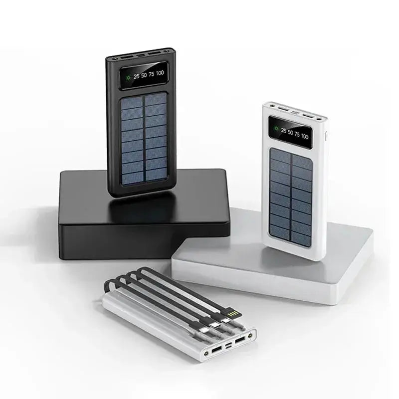 Xiaomi 200000mAh Solar Power Bank Large Capacity Mobile Power Fast Charging Battery With Dual USB 4 Cables For iPhone Samsung