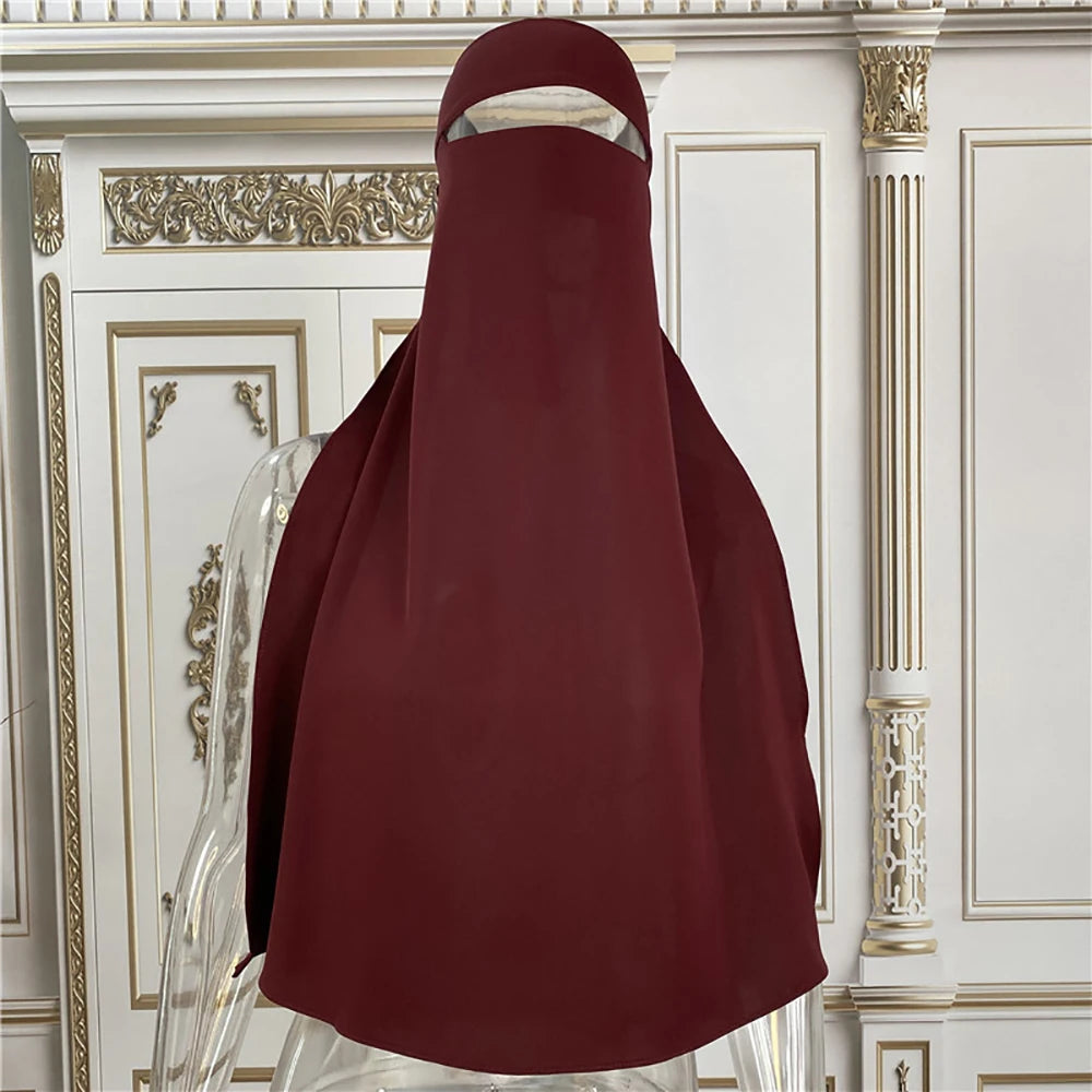 Niqab High Quality Nida Single Layer Ramadan Islamic Clothing EID Prayer Muslim Modest Women Hijab Khimar Jilbab Veil Niqab