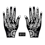 6 Types Fashion Beauty DIY India Henna Sticker Body Art Kit Tattoo Stencils Temporary Hand Decal