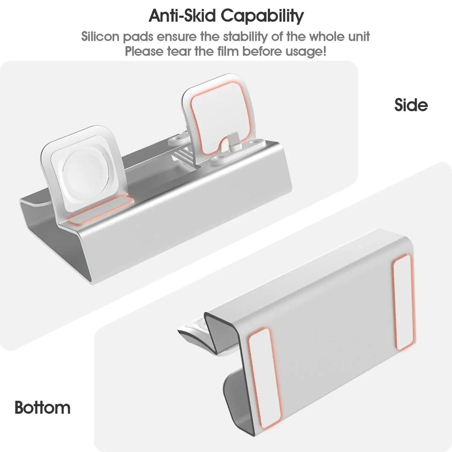 Aluminum 3 in 1 Charging Stand for iPhone 16 15 14 13 12 Pro 11 XR 8 Apple Watch Airpods Charger Dock Station Holder For iWatch