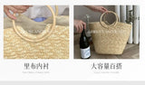 Summer Tote Woven Bag Seaside Vacation Photo Large Capacity Handmade Woven Shoulder Women's Bag