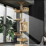 Cat Tree Floor To Ceiling Cat Tower with With Scratching Post Hammock Floor to Ceiling Pet Tree House Pet Furniture Climbing Toy