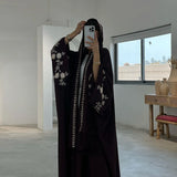 Middle East Dubai Beautiful Embroidered Party Dress Islamic Modest Abaya Muslim Turkish Arab Muslim Robe With Hijab