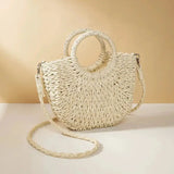 Straw Rattan Beach Handbag