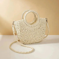 Straw Rattan Beach Handbag