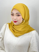 Muslim Zipper Headscarf Ladies 11 Color Shawl Chiffon Robe Dress Solid Color Beautiful Scarf Arab Islamic Clothing Hijab 71*180