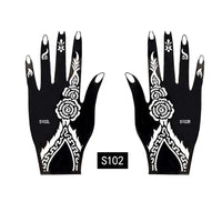 6 Types Fashion Beauty DIY India Henna Sticker Body Art Kit Tattoo Stencils Temporary Hand Decal