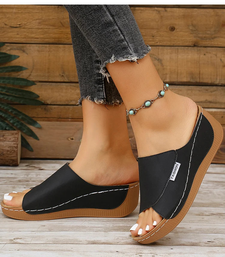 Women's Sandals Casual Heels Sandals Summer Woman Shoes Luxury Slippers Heeled Sandals Wedges Shoes Summer Footwear Women 2025