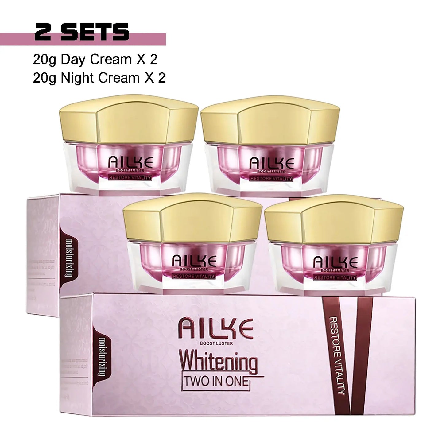 AILKE Lightening Face Cream, Reduce Dark Spots, Inhibit Melanin, With Collagen, Glutathione, For All Skin Types