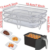 Air Fryer Baking Rack Metal Square/Round/Rectangle Oven Grill Racks Airfryer Accessories for Cosori,Instant Vortex,Gourmia,Foodi