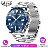 GPS Tracker NFC Smart Watch For Huawei Xiaomi Smart Watch Men's Steel Band AI Voice Smart Watch AMOLED HD Screen Bluetooth Call