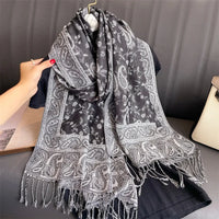 Bohemia Pashmina Hijab Scarf Long Muslim Cashmere Shawl Female Foulard Soft Turban Head Wraps For Women Headband Luxury Brand