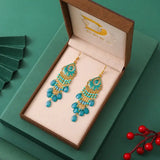 Bohemian Long Acrylic Waterdrop Tassel Earrings for Women Ethnic Multicolor Bead Drop Oil Handmade Dangle Earrings Boho Jewelry