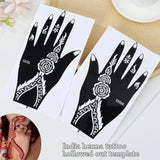 6 Types Fashion Beauty DIY India Henna Sticker Body Art Kit Tattoo Stencils Temporary Hand Decal