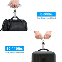 Scale Electronic Backlight Scale Spring Balance Luggage Scale Steelyard Suitcase Travel Hanging Steelyard Hook Scale 50kg/110lb