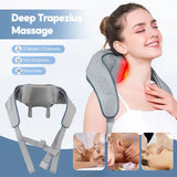 Shiatsu Neck And Back Massager With Soothing Heat Wireless Electric Deep Tissue 5D Kneading Massage Pillow Shoulder Leg Body