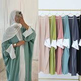 Modest Open Abaya Kimono Kaftan Dubai Islam Muslim Dress Abayas Caftan Marocain Qatar Oman Turkey Clothing For Women Robe Femme