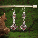 Silver-Plated Carved Flower Drop-Shaped Large Earrings Hypoallergenic Earrings for Women Retro Fashion Casual Party Jewelry