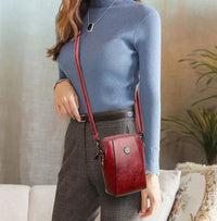 Single Shoulder Crossbody Bag Female Fashion Temperament Leather Women's Bag Vertical Mobile Phone Bag Crossbody Mini Small Bag