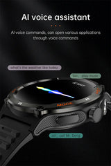 EIGIIS Smart Watch 3ATM Waterproof 1.53" KT76 Men Sport With Compass And LED Flashlight Heart Rate Sleep Analysis Bluetooth Call