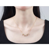 CARLIDANA Luxury Lucky Four Leaf Clover Necklace Love Heart Shell Pendant Choker Necklace for Women Stainless Steel Jewelry Gift