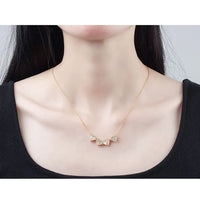 CARLIDANA Luxury Lucky Four Leaf Clover Necklace Love Heart Shell Pendant Choker Necklace for Women Stainless Steel Jewelry Gift