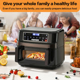 12L Hot Air Fryer One or Dual Chambers Adjustable, XXL Airfryer with Touchscreen 8 Programmes, Hot Air Fryer with Viewing Window